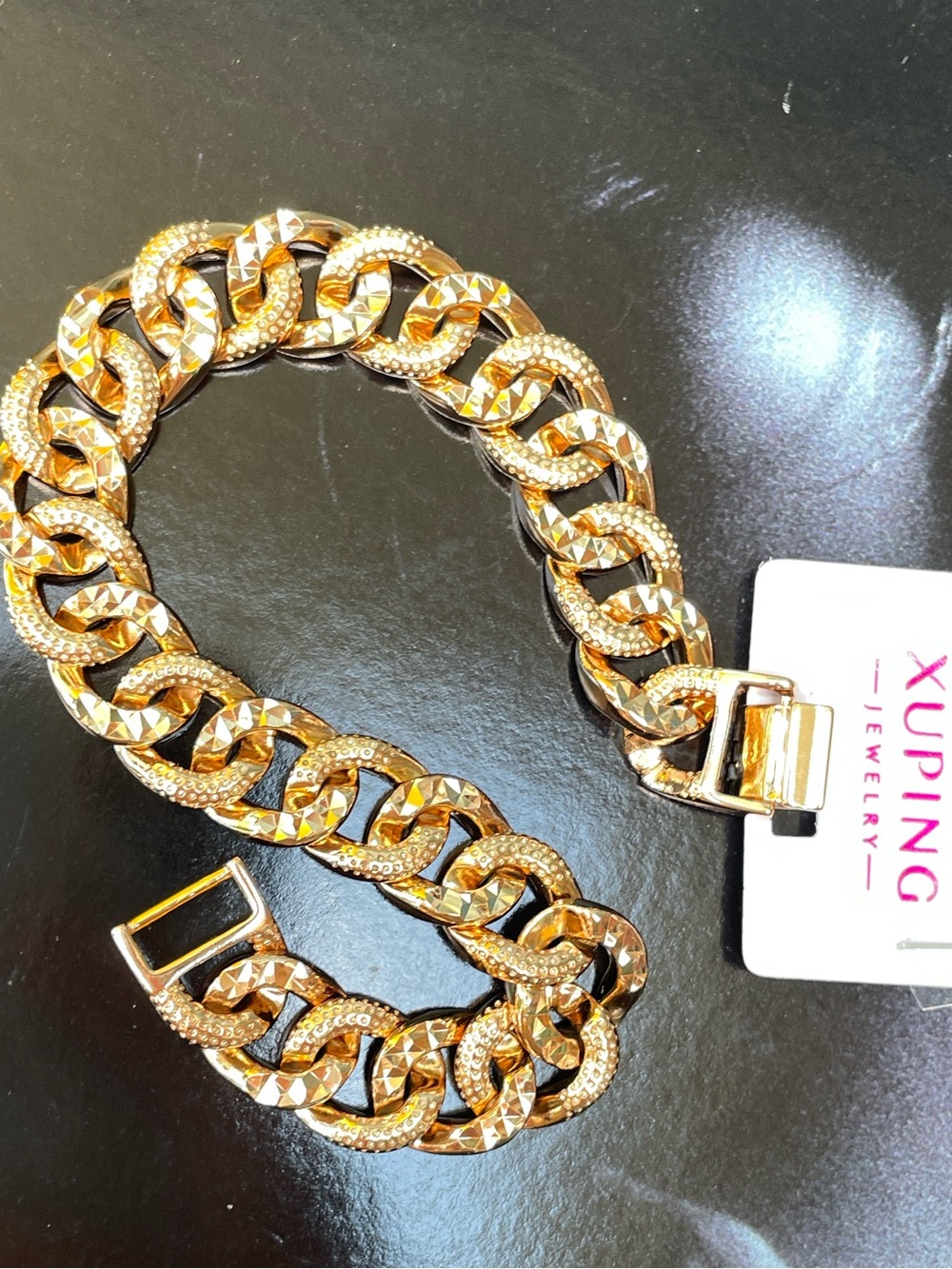 Gold Pavé Cuban Link Bracelet. Unisex